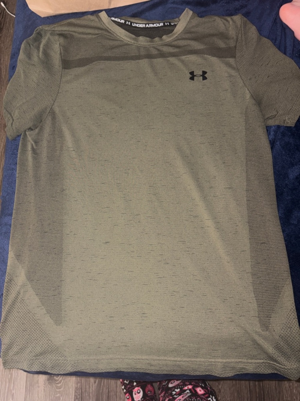 Under Armour Olive Performance Short Sleeve Tee with Black Logo